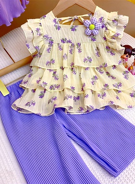 上衣夏季搭百-IIX小童洋碎花甜美男女时尚CZ203923套装2024宝新款