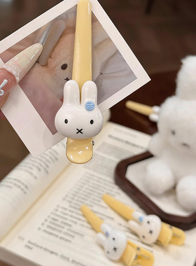 可爱少女心黄色米菲兔鸭嘴发夹女长款一字夹发饰碎发侧边刘海夹