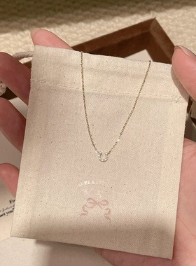 迷你小马蹄u型吊坠项链简约