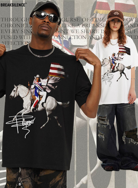 欧美潮牌Beyoncé短袖T恤男女夏季oversize宽松重磅纯棉百搭半袖