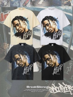 Travis Scott 欧美嘻哈说唱短袖T恤男女夏季新款宽松纯棉圆领半袖
