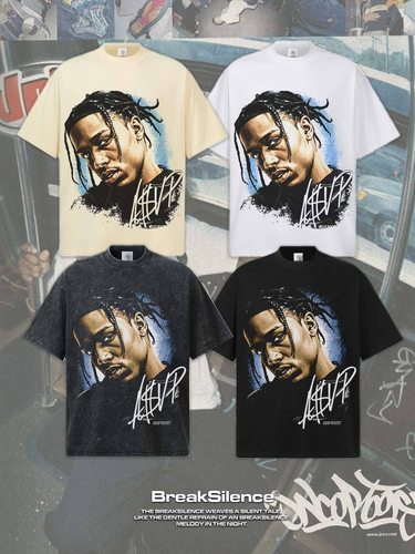 Travis Scott 欧美嘻哈说唱短袖T恤男女夏季新款宽松纯棉圆领半袖