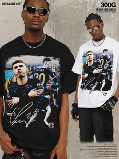 T恤男潮牌宽松300g纯棉小领口半袖 美式 复古帕尔默Palmer印花短袖