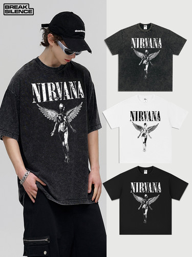 涅槃乐队长袖T恤男欧美vintage美式复古水洗做旧nirvana情侣卫衣