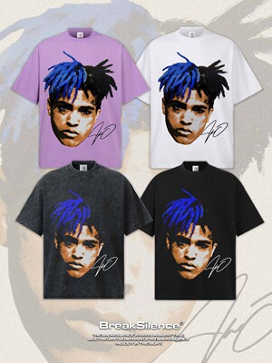 XXXTentacion美式复古嘻哈短袖T恤男女vintage宽松纯棉小领口半袖