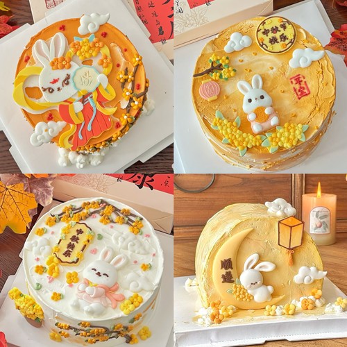 可食用中秋节巧克力蛋糕装饰插件