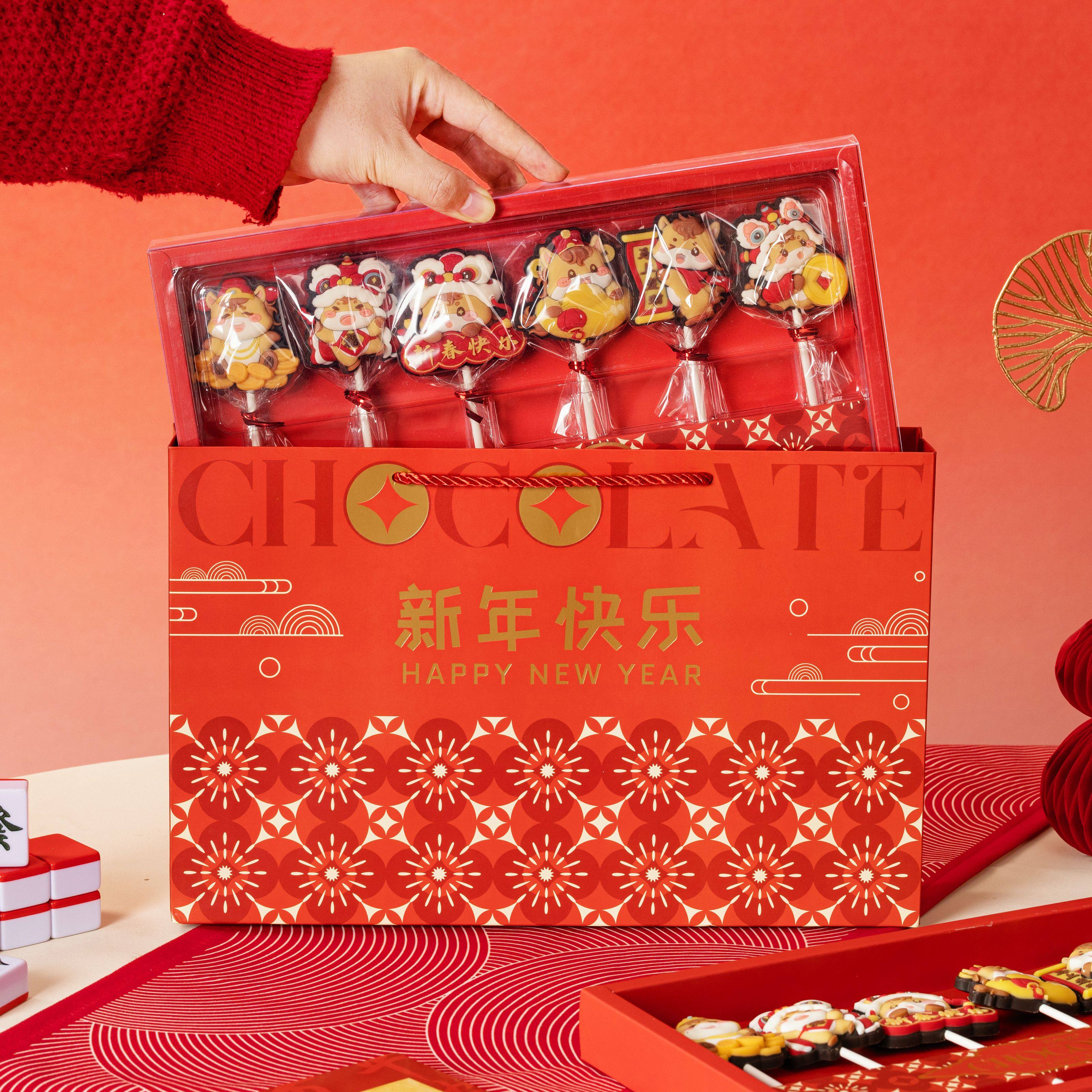 巧缔丝新年纯脂巧克力棒棒糖马年限定创意卡通巧克力礼盒网红零食