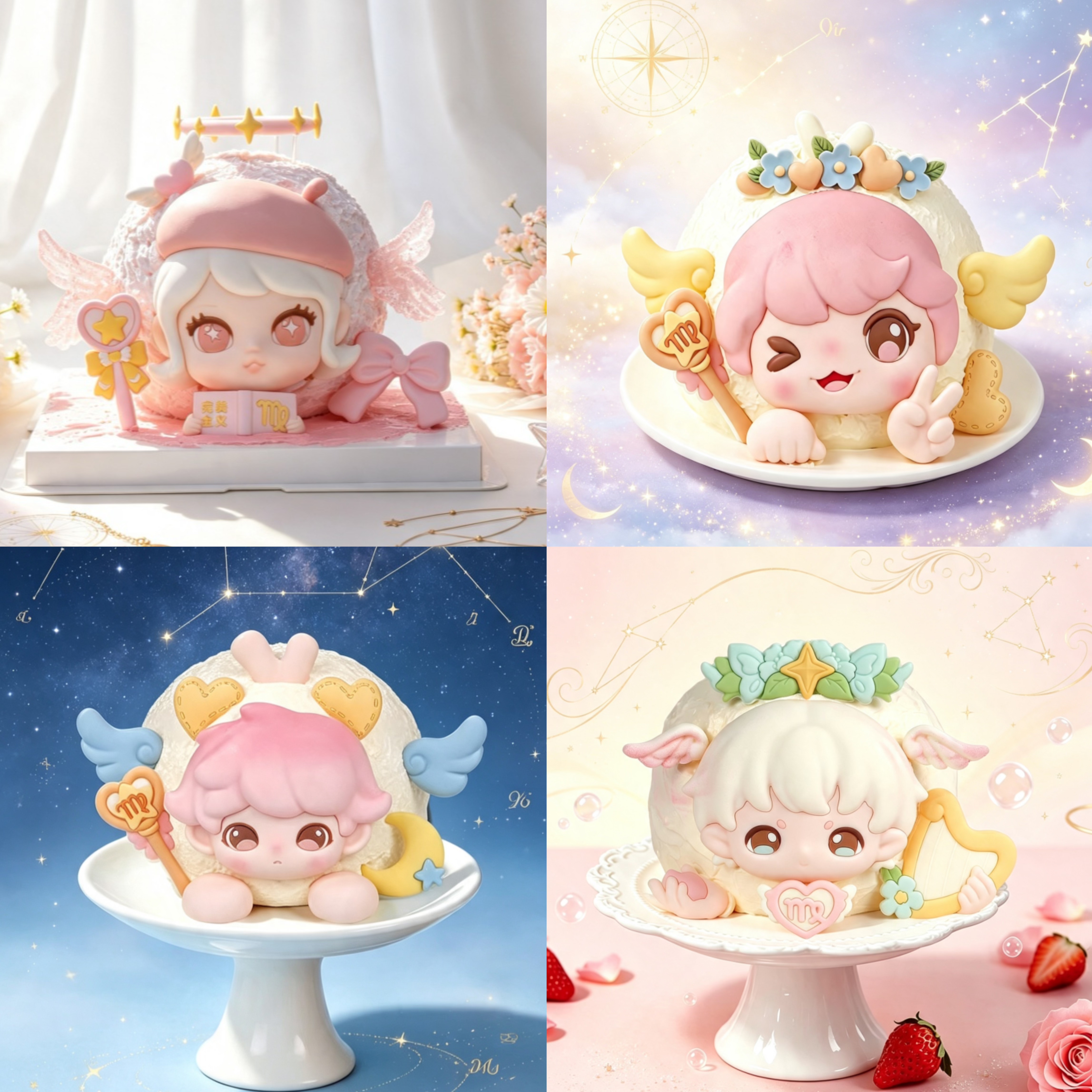 十二星座代脂巧克力蛋糕装饰