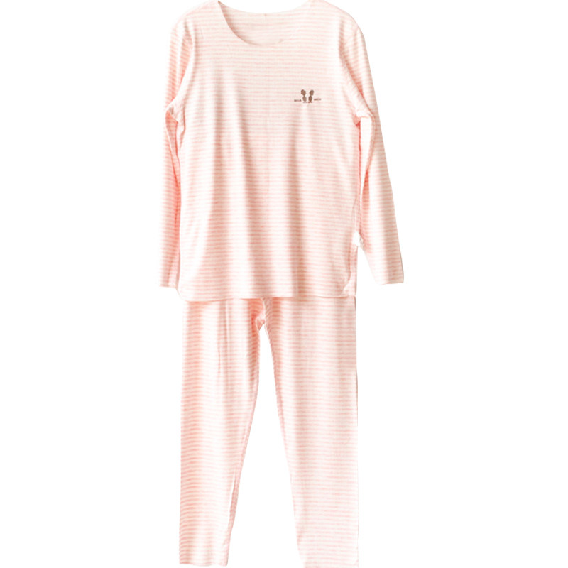 MIRAMI LU AUTUMN AND WINTER NEW BOY STRIPED MODAL LONG-SLEEVED UNDERWEAR SUIT GIRL THIN HOME SERVICE SUIT