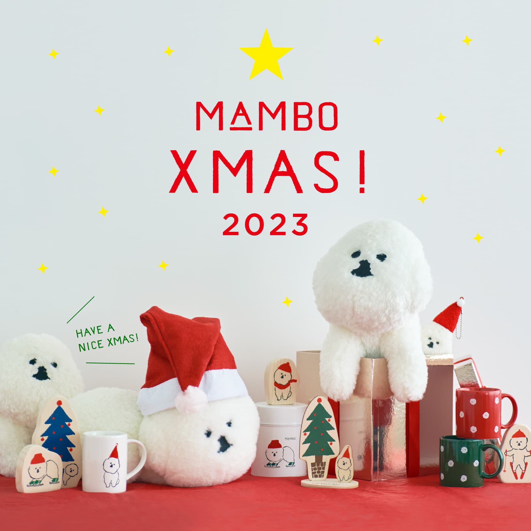 日本正品mambo圣诞礼物比熊马克杯吊饰包挂咖啡豆茶叶罐玩偶门挡