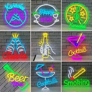 led霓虹灯发光字定制酒吧字母明星演唱会应援手举牌ins电池款摆摊