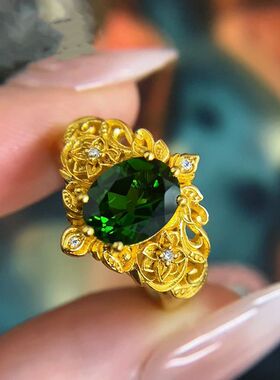 中古金色戒指古法金复古戒指女小众精致时尚显气质百搭高颜值饰品