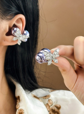 适用freeclie2耳机夹扣蝴蝶锆石钻扣小众百搭时尚freclie耳机配饰