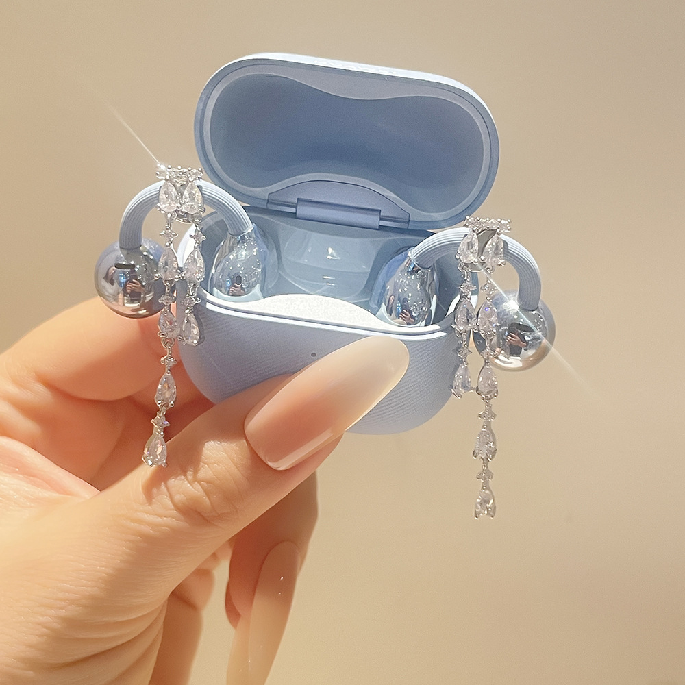 适用于freeclip2耳机钻扣灵动水滴耳夹扣diy锆石高级感耳饰配饰