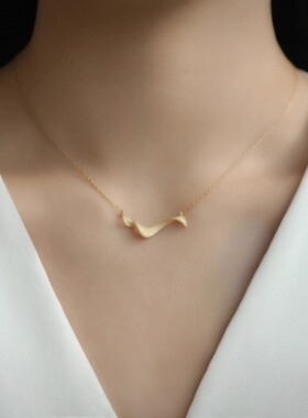 王羲之心字项链小众设计ins简约