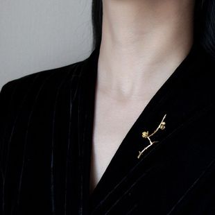 孤芳 胸针银色腊梅花枝中国风精致高档可送礼物女士复古小众