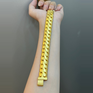 爆款三马鞭手链女小众设计古巴链男士显气质高级感百搭复古风手饰