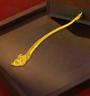 鸿运龙形发簪古法黄金色头饰女款送礼物古典复古小众发饰