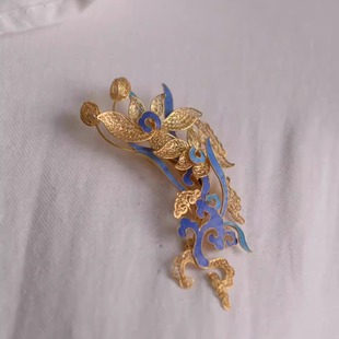 新中式 芝兰胸针女小众设计高级感胸饰vintage精致复古风夸张饰品