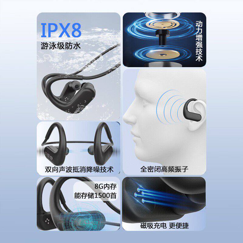 专业游泳无线蓝牙耳机xp8级防水下专用骨MP3耳挂脖式新款传导运动