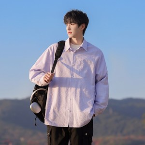 复古日系外套衬衫情侣百搭潮 男青少年1404-2-25111-p50，男装衬衫，星座1404-3