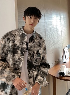 1404-2-c35-P55新款时尚青少年潮流 港风衬衫