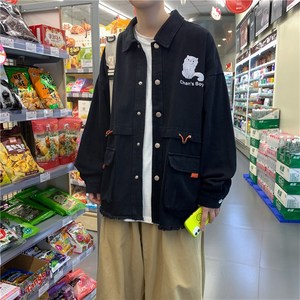 1404-3-S607-P65港風(fēng)夾克牛仔外套高品質(zhì)做工精細(xì)，男裝工裝外套，星座1404-3