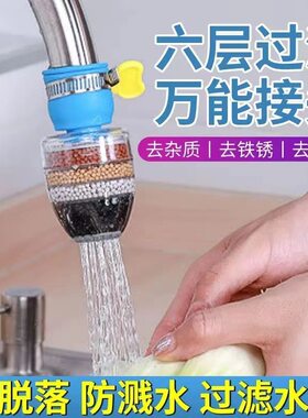 万能接口水龙头过滤器厨房家用自来水净水防溅花洒通用节水滤水器