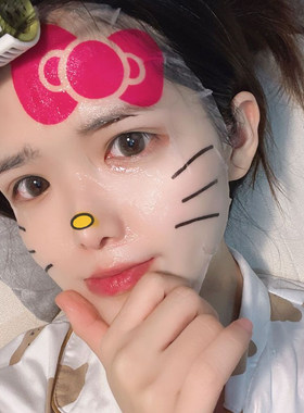 补水保湿面膜卡通动物图案面膜贴Kitty 12岁以上及成年人使用