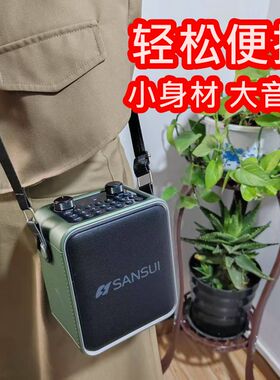 山水T92便携式广场舞小音响户外蓝牙K歌电吹管吉他乐器音箱低音炮