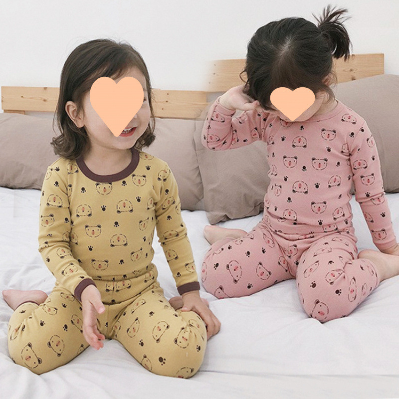 儿童羊毛拉架家居服套装女童睡衣两件套秋衣秋裤宝宝纯棉秋冬内衣