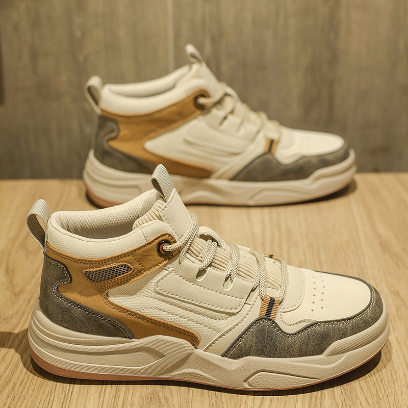 高帮鞋男款秋季休闲百搭高级感板鞋运动耐磨增高小众原创运动潮鞋