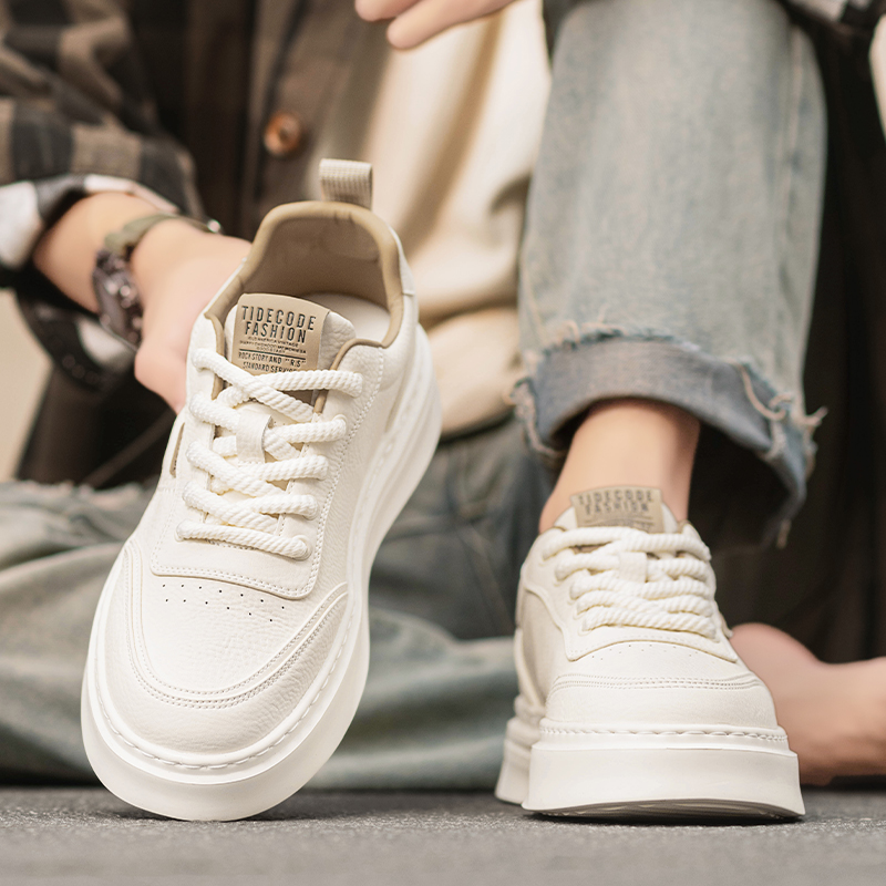 小白鞋男冬季2025新款男士真皮