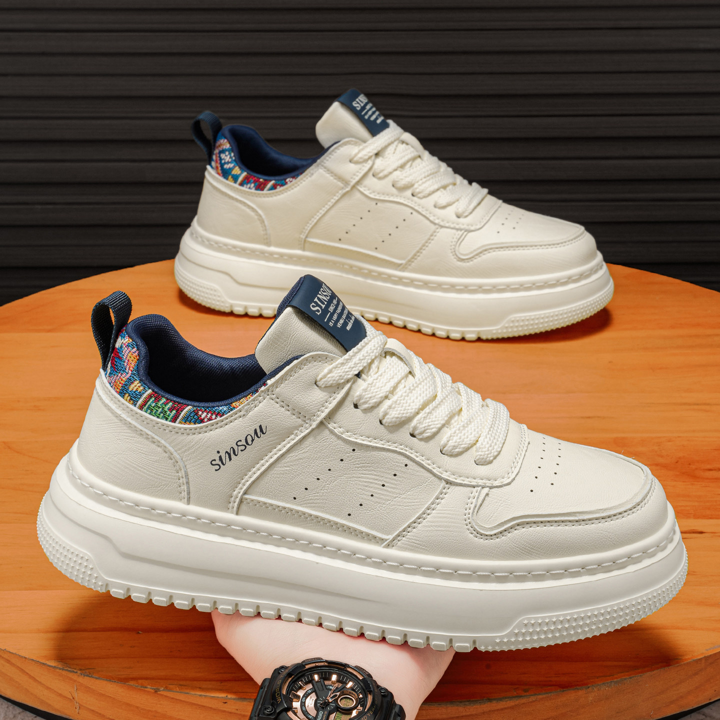 男鞋2026新款春季潮牌高级感休闲板鞋男士小白鞋真皮软底运动潮鞋