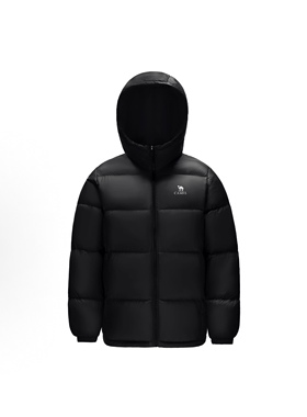 骆驼羽绒服2026年冬季新款连帽黑色加厚面包服a1w2pn121n咩咩仓