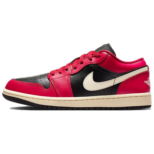 Jordan Air Jordan 1 舒适柔软 低帮  女款 黑红色DC0774-605