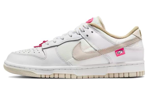 Nike Dunk Low 经典休闲板鞋 女款 白粉 粉色鞋扣 DX6060-121