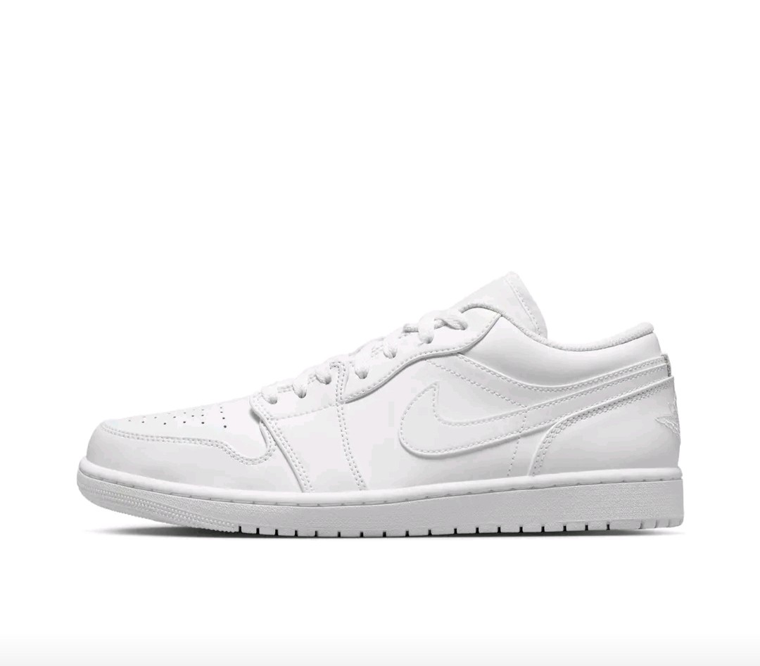 耐克Air Jordan 1 AJ1纯白低帮休闲男女复古553558-136传奇w