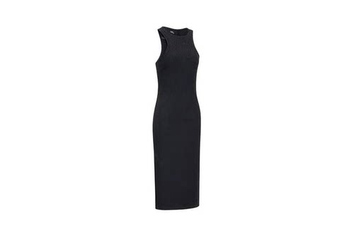 Nike SS24 运动休闲透气纯色无袖连衣裙 女款 黑色 FN3680-010