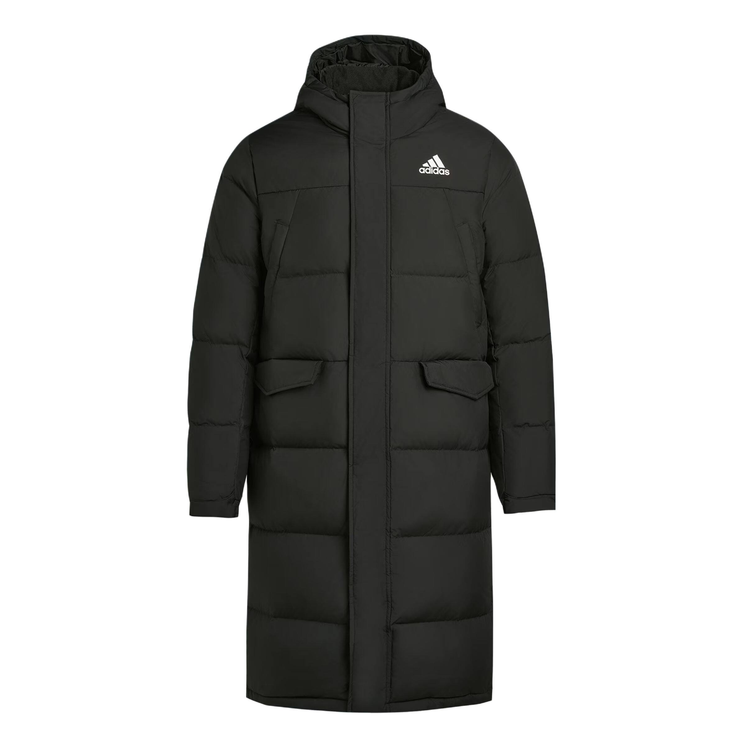 adidas LONG DOWN 3 STRIPES 拒水保暖派克鸭绒羽绒服 KE5405