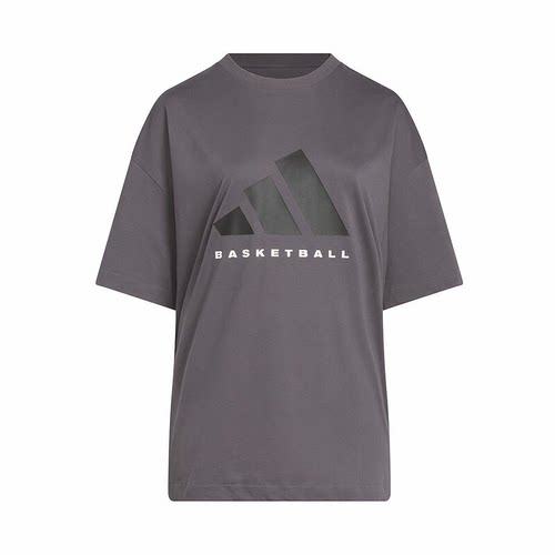 adidas BASKETBALL 品牌logo字母圆领短袖T恤 JC7834