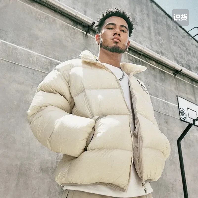 Li Ning/李宁 反伍翻领鸭绒短款立领拉链羽绒服 AYMT139-1  key仓