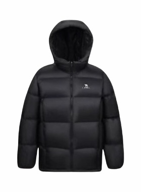 骆驼火山男女2026新款连帽黑色加厚保暖面包服M13CR07089H 咩咩仓