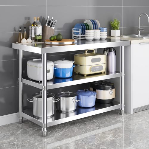 厨房不锈钢加厚商用微波炉置物架