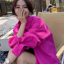 防晒衬衫女款夏季新款小个子宽松轻奢高级感上衣韩系薄款休闲衬衣