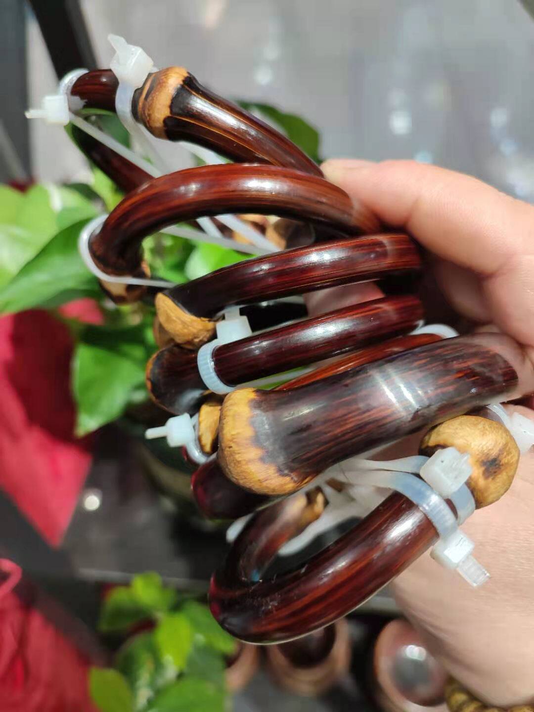 鸡血藤金刚藤阴阳金丝藤老红藤风藤紫竹节梅妃竹龙纹藤黑藤根手镯