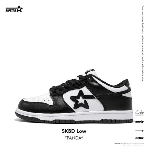 熊猫黑白色休闲鞋国潮情侣板鞋