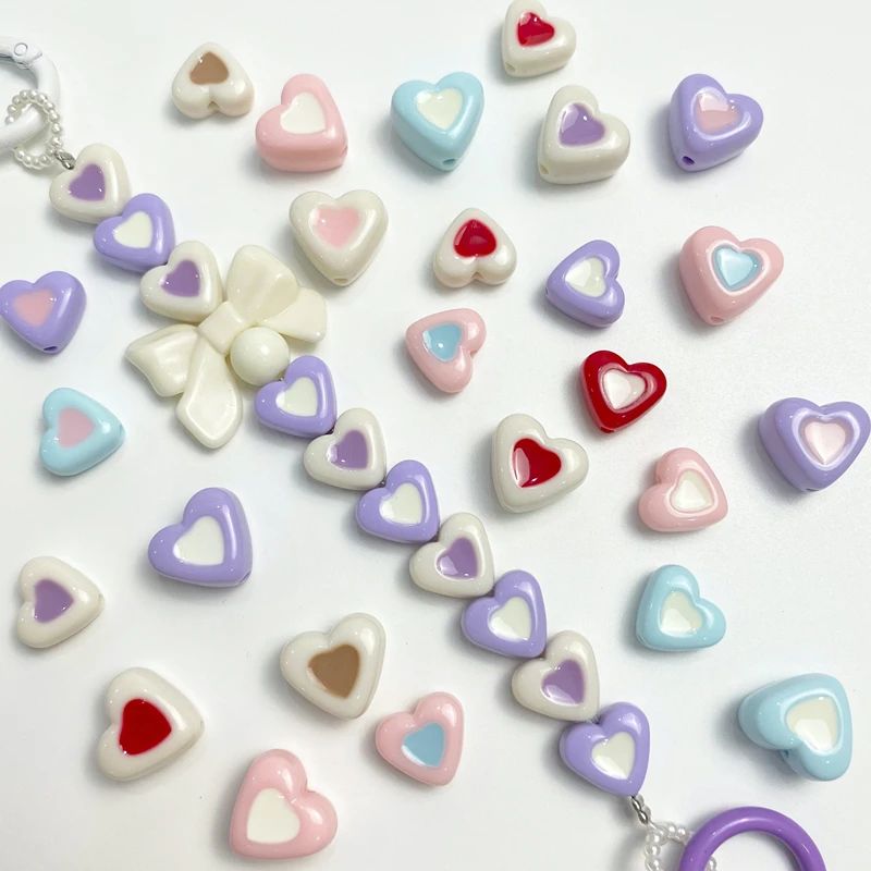 New 10pcs Acrylic Macaron Oil Dripping Love DIY Bracelet Nec