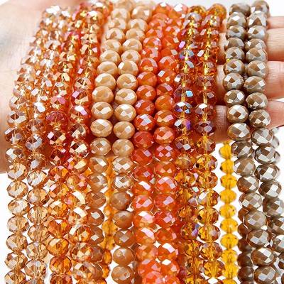 1 Strands New Two-tones Colors Crystal Rondelle Glass Facele