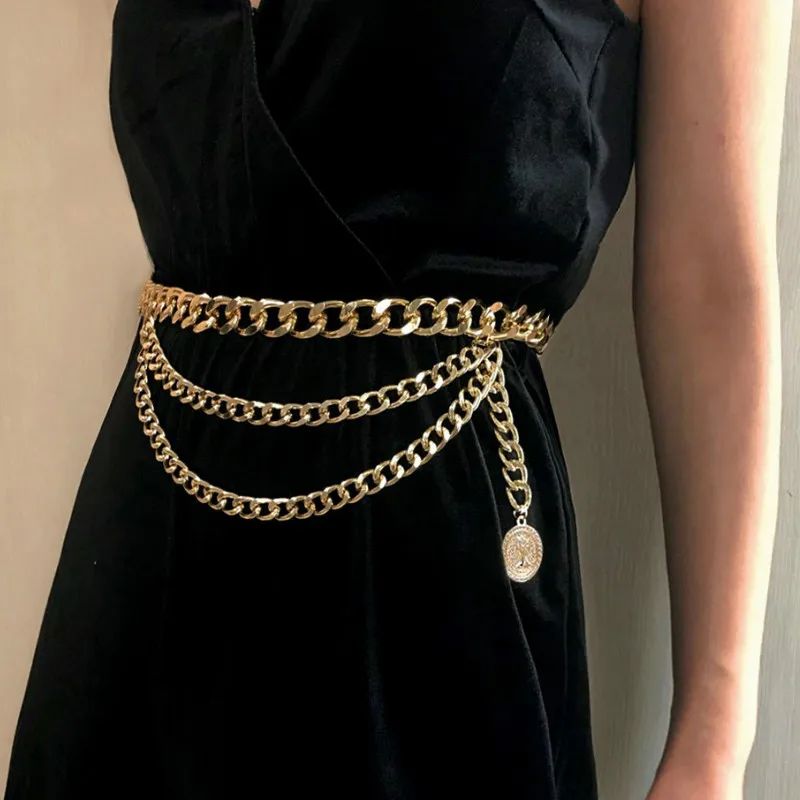 Tassel Gold Chain Belt For Women Dresses Designer Brand Luxu